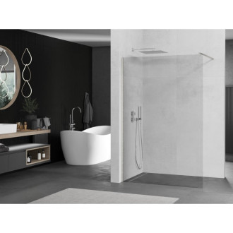 Mexen Kioto Walk-in sprchová stěna 125x200, 8 transp., kartáč. nikl 800-125-101-97-00
