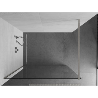 Mexen Kioto Walk-in sprchová stěna 125x200, 8 transp., kartáč. nikl 800-125-101-97-00