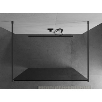 Mexen Kioto volně stojící sprchová stěna 130x200 cm, grafit 8, kov 800-130-002-95-40