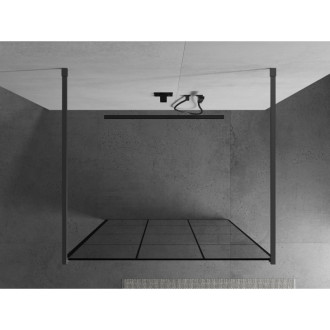 Mexen Kioto volně stojící sprchová stěna 120x200 cm, černý vzor 8, kov 800-120-002-95-77