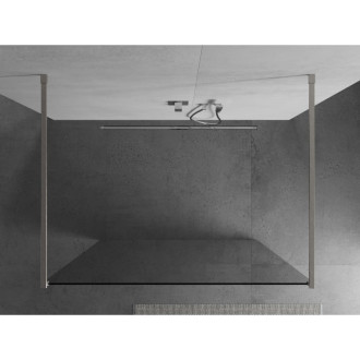 Mexen Kyoto volně stojící sprchová stěna 105 x 200 cm, 8 mm transparentní, kartáčovaný nikl - 800-105-002-97-00