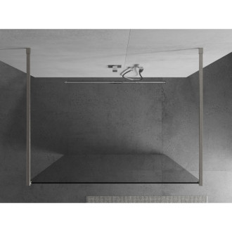 Mexen Kyoto volně stojící sprchová stěna 125 x 200 cm, 8 mm transparentní, kartáčovaný nikl - 800-125-002-97-00