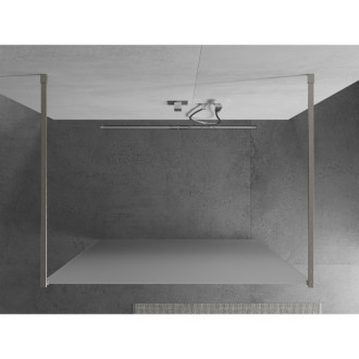 Mexen Kioto volně stojící sprchová stěna 140x200, mráz 8, kartáč. nikl 800-140-002-97-30