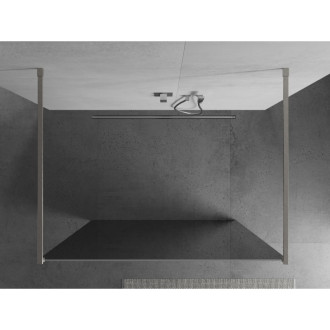 Mexen Kyoto volně stojící sprchová stěna 130 x 200 cm, 8 mm zrcadlo, kartáčovaný nikl - 800-130-002-97-50