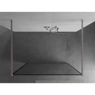 Mexen Kyoto volně stojící sprchová stěna 140 x 200 cm, černý vzor 8 mm, broušený nikl - 800-140-002-97-70