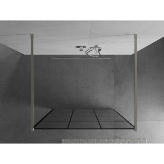 Mexen Kyoto volně stojící sprchová stěna 110 x 200 cm, černý vzor 8 mm, broušený nikl - 800-110-002-97-77