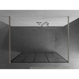 Mexen Kyoto volně stojící sprchová stěna 120 x 200 cm, černý vzor 8 mm, broušený nikl - 800-120-002-97-78