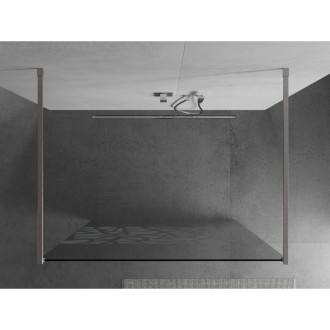 Mexen Kyoto volně stojící sprchová stěna 120 x 200 cm, bílý vzor 8 mm, kartáčovaný nikl - 800-120-002-97-85
