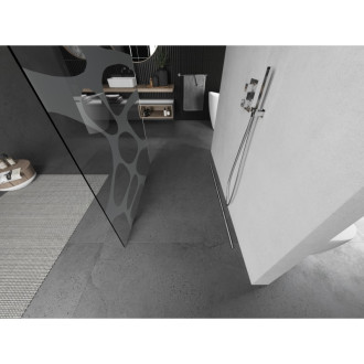 Mexen Kyoto volně stojící sprchová stěna 100 x 200 cm, bílý vzor 8 mm, broušený nikl - 800-100-002-97-97