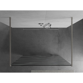 Mexen Kyoto volně stojící sprchová stěna 120 x 200 cm, bílý vzor 8 mm, kartáčovaný nikl - 800-120-002-97-97