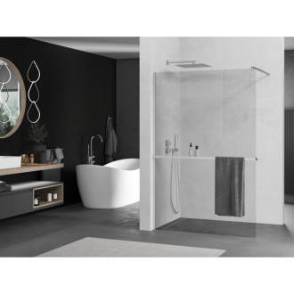 Mexen KIOTO+ zástěna Walk-in s policí 75x200 cm, transparent, chrom 800-075-121-01-00