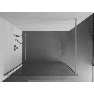 Mexen Kioto Walk-in sprchová stěna 50x200, černý vzor, kartáč. nikl 800-050-101-97-70