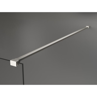 Mexen Kioto Walk-in sprchová stěna 100x200, černý vzor, broušený nikl 800-100-101-97-70