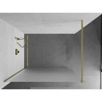 Mexen Kioto Walk-in sprchová stěna 70x200 cm, mráz 8, broušené zlato 800-070-101-55-30