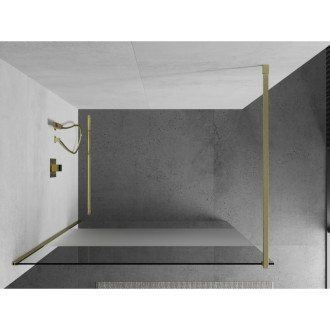 Mexen Kyoto Walk-in sprchová stěna 100 x 200 cm, transparentní/frost 8 mm, broušené zlato - 800-100-101-55-35