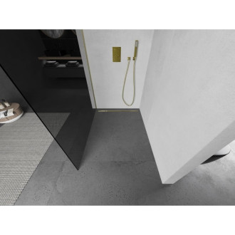Mexen Kioto Walk-in sprchová stěna 70x200 cm, grafit 8, broušené zlato 800-070-101-55-40