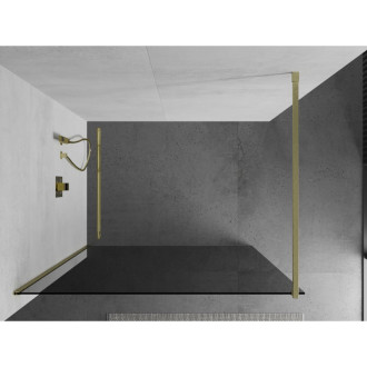 Mexen Kioto Walk-in sprchová stěna 100x200 cm, grafit 8, broušené zlato 800-100-101-55-40