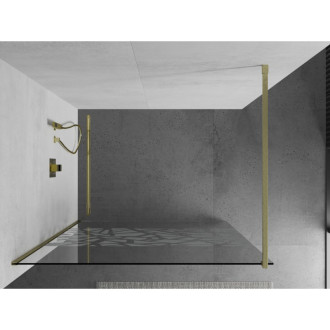 Mexen Kioto Walk-in sprchová stěna 70x200, bílý vzor, broušené zlato 800-070-101-55-85