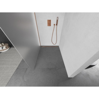 Mexen Kioto Walk-in sprchová stěna 110x200 cm, mráz 8, kartáčovaná měď 800-110-101-65-30