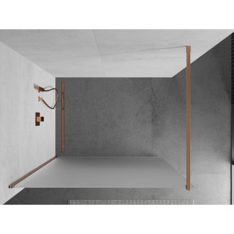 Mexen Kioto Walk-in sprchová stěna 110x200 cm, mráz 8, kartáčovaná měď 800-110-101-65-30