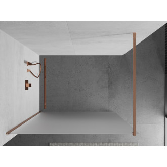 Mexen Kioto Walk-in sprchová stěna 140x200 cm, mráz 8, kartáčovaná měď 800-140-101-65-30