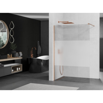 Mexen Kioto Walk-in sprchová stěna 110x200, transp./frost 8, kartáč. měď 800-110-101-65-35