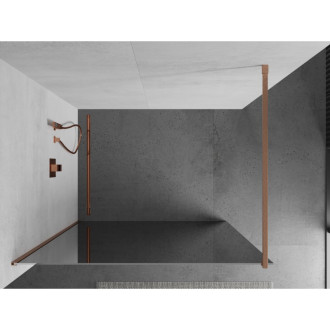 Mexen Kioto Walk-in sprchová stěna 110x200, 8 zrcadlo, kartáč. měď 800-110-101-65-50