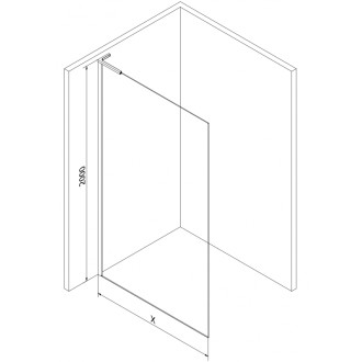 Mexen Kyoto L Walk-in sprchová stěna 55 x 200 cm, transparentní, chrom - 800-055-103-01-00