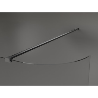 Mexen Kyoto zaoblená sprchová stěna Walk-in 100 x 200 cm, transparentní 8 mm, pistolová šedá kartáčovaná - 800-100-101-66-06