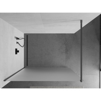 Mexen Kioto Walk-in sprchová stěna 140x200 cm, mráz 8, šedá kartáčovaná 800-140-101-66-30
