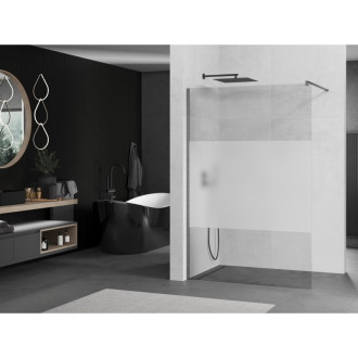 Mexen Kioto Walk-in sprchová stěna 80x200, transp./frost 8, šedá kartáč. 800-080-101-66-35