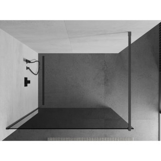 Mexen Kioto Walk-in sprchová stěna 70x200 cm, grafit 8, šedá kartáčovaná 800-070-101-66-40