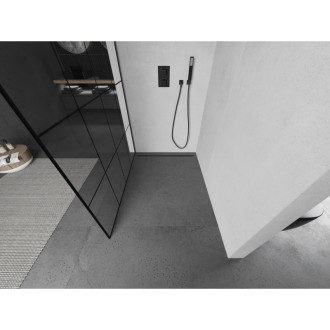 Mexen Kioto Walk-in sprchová stěna 150x200 cm, černý vzor 8, kov 800-150-101-95-77