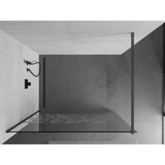 Mexen Kioto Walk-in sprchová stěna 100x200 cm, bílý vzor 8, kov 800-100-101-95-85