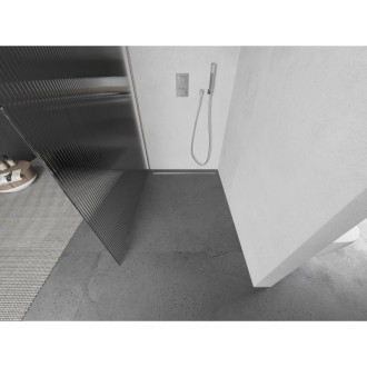 Mexen Kyoto Walk-in sprchová stěna 90 x 200 cm, 8 mm pruhy, kartáčovaný nikl - 800-090-101-97-09