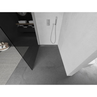 Mexen Kioto Walk-in sprchová stěna 100x200, grafit 8, kartáč. nikl 800-100-101-97-40