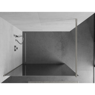 Mexen Kioto Walk-in sprchová stěna 130x200, 8 zrcadlo, kartáč. nikl 800-130-101-97-50