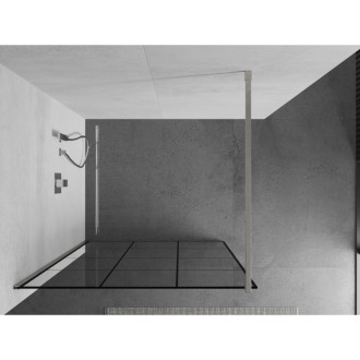 Mexen Kioto Walk-in sprchová stěna 120x200, černý vzor, broušený nikl 800-120-101-97-77