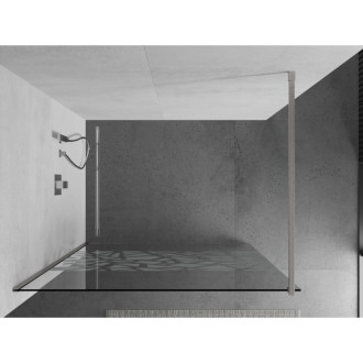 Mexen Kioto Walk-in sprchová stěna 120x200, bílý vzor, kartáč. nikl 800-120-101-97-85
