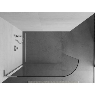 Mexen Kyoto L zaoblená Walk-in sprchová stěna 110 x 200 cm, transparentní, chrom - 800-110-103-01-06