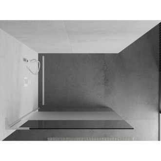 Mexen Kioto L Walk-in sprchová stěna 100x200, transp./mráz bílá 800-100-103-20-35