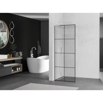 Mexen Kyoto L Walk-in sprchová stěna 80 x 200 cm, černý vzor, bílá - 800-080-103-20-77