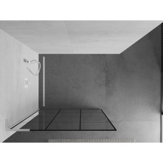 Mexen Kyoto L Walk-in sprchová stěna 120 x 200 cm, černý vzor, bílá - 800-120-103-20-77
