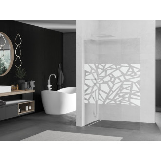Mexen Kyoto L Walk-in sprchová stěna 70 x 200 cm, bílý vzor, bílá - 800-070-103-20-85