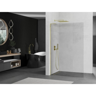 Mexen Kyoto L Walk-in sprchová stěna 75 x 200 cm, transparentní, zlatá - 800-075-103-50-00