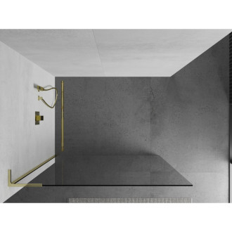 Mexen Kyoto L Walk-in sprchová stěna 75 x 200 cm, transparentní, zlatá - 800-075-103-50-00