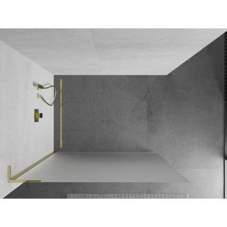 Mexen Kyoto L Walk-in sprchová stěna 100 x 200 cm, mráz, zlatá - 800-100-103-50-30