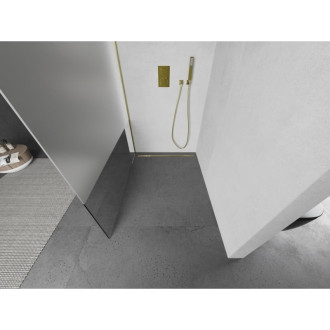 Mexen Kioto L Walk-in sprchová stěna 110x200, transp./mrazová, zlatá 800-110-103-50-35