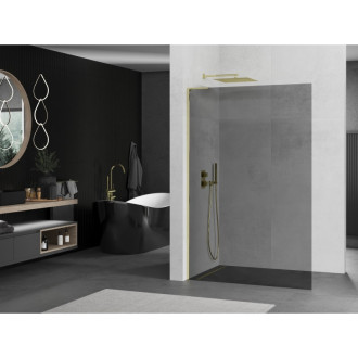 Mexen Kyoto L Walk-in sprchová stěna 100 x 200 cm, grafit, zlatá - 800-100-103-50-40