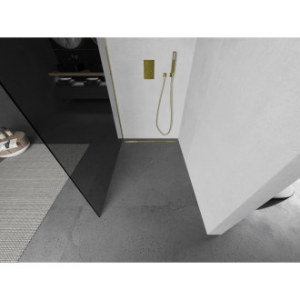 Mexen Kyoto L Walk-in sprchová stěna 100 x 200 cm, grafit, zlatá - 800-100-103-50-40
